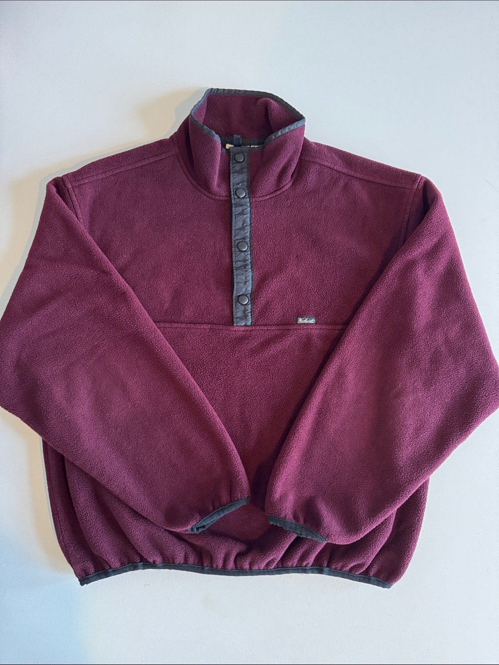 Woolrich Men's Burgundy Zip-Front Fleece Pullover